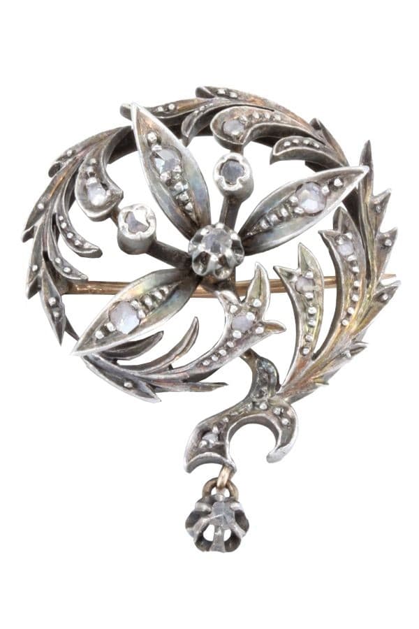BROCHE ART-NOUVEAU DIAMANTS — vue 1