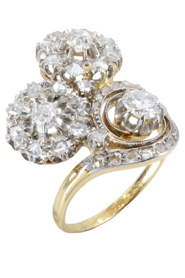 BAGUE TOURBILLON DIAMANTS ART-NOUVEAU — vue 3