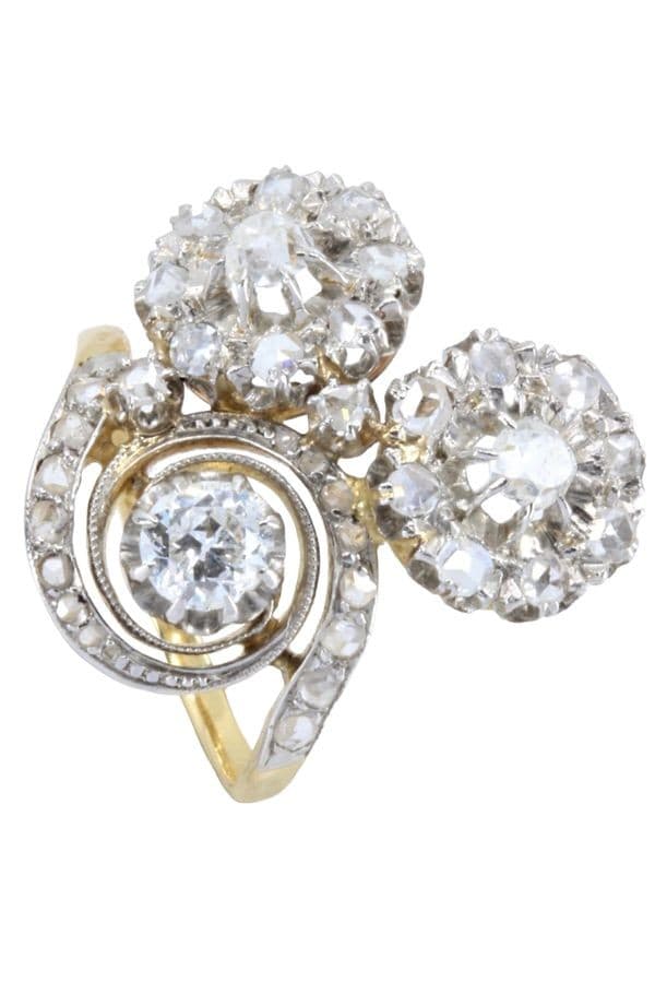BAGUE TOURBILLON DIAMANTS ART-NOUVEAU — vue 4