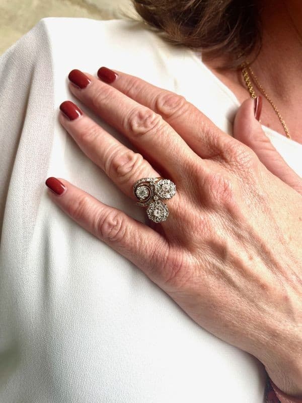 BAGUE TOURBILLON DIAMANTS ART-NOUVEAU — vue 2