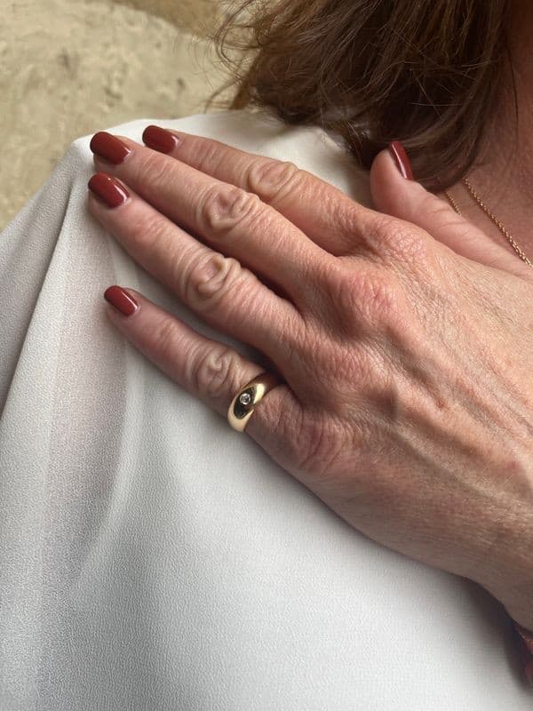 BAGUE JONC ANGLAIS DIAMANT — vue 2