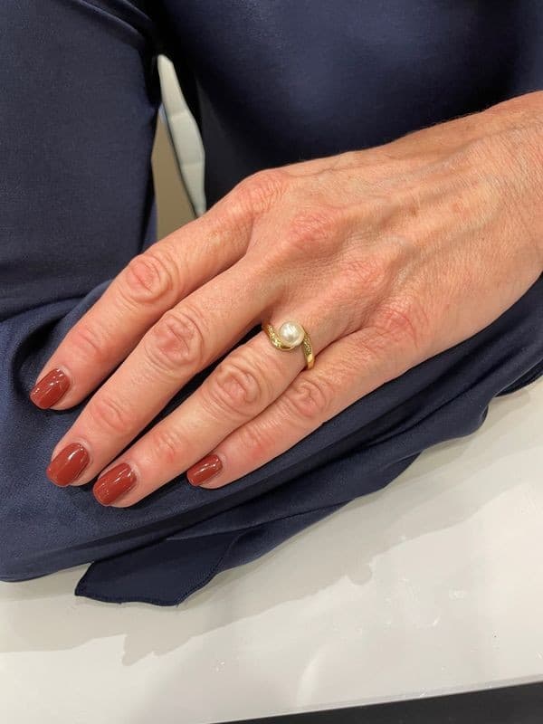 BAGUE TOURBILLON PERLES ET DIAMANTS — vue 2