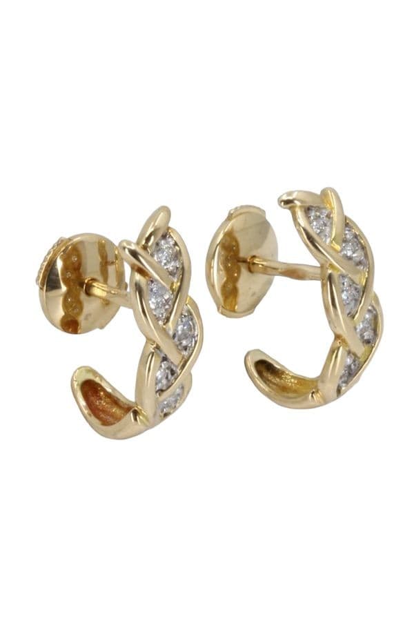 BOUCLES D'OREILLES TRESSÉES DIAMANTS — vue 4