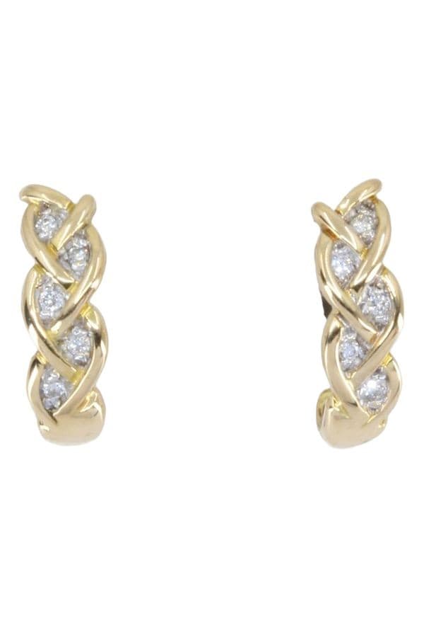 BOUCLES D'OREILLES TRESSÉES DIAMANTS — vue 1