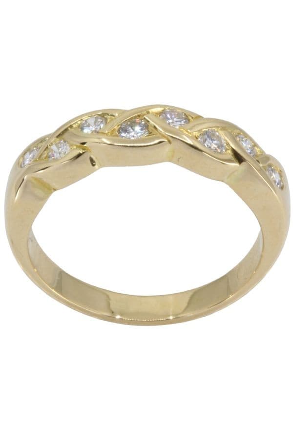 BAGUE TRESSÉE DIAMANTS — vue 1