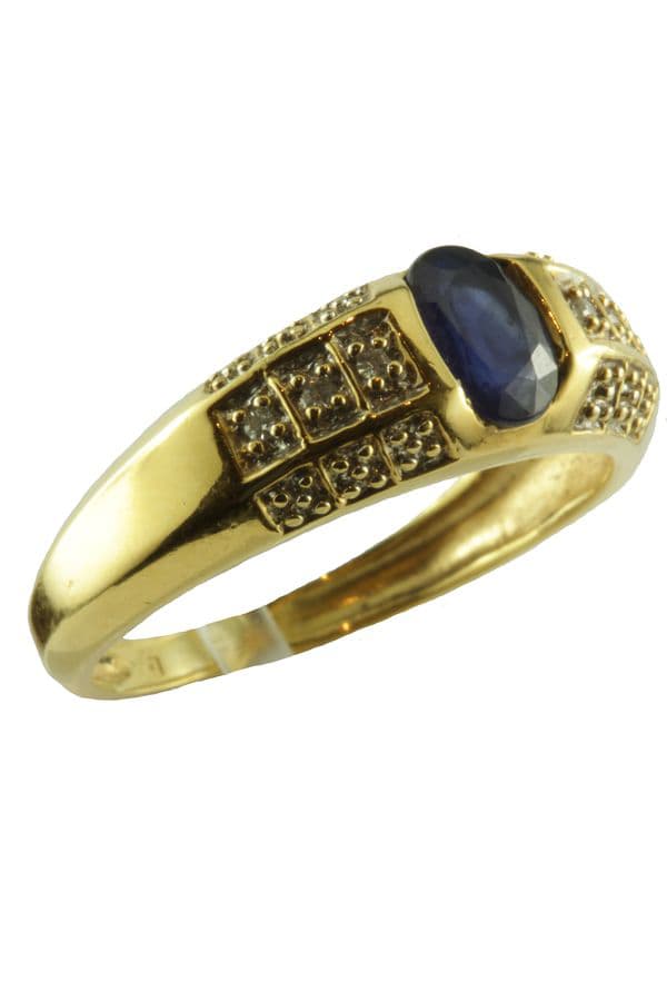 BAGUE SAPHIR ET DIAMANTS — vue 4