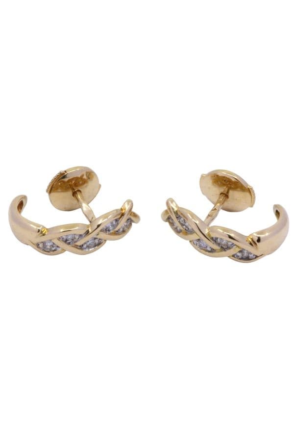 BOUCLES D'OREILLES TRESSÉES DIAMANTS — vue 3