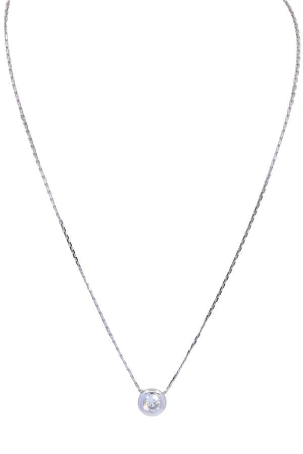 COLLIER SOLITAIRE DIAMANT 0.80 CARAT — vue 1