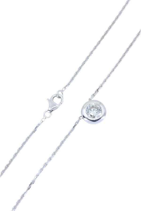 COLLIER SOLITAIRE DIAMANT 0.80 CARAT — vue 4