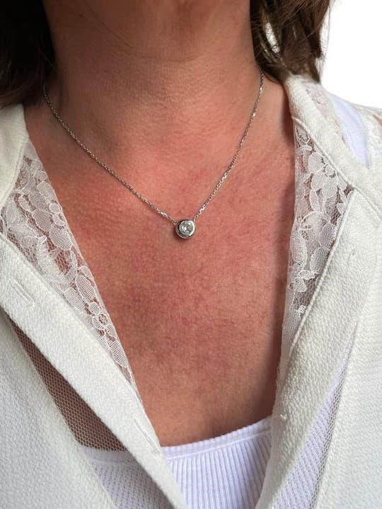 COLLIER SOLITAIRE DIAMANT 0.80 CARAT — vue 2