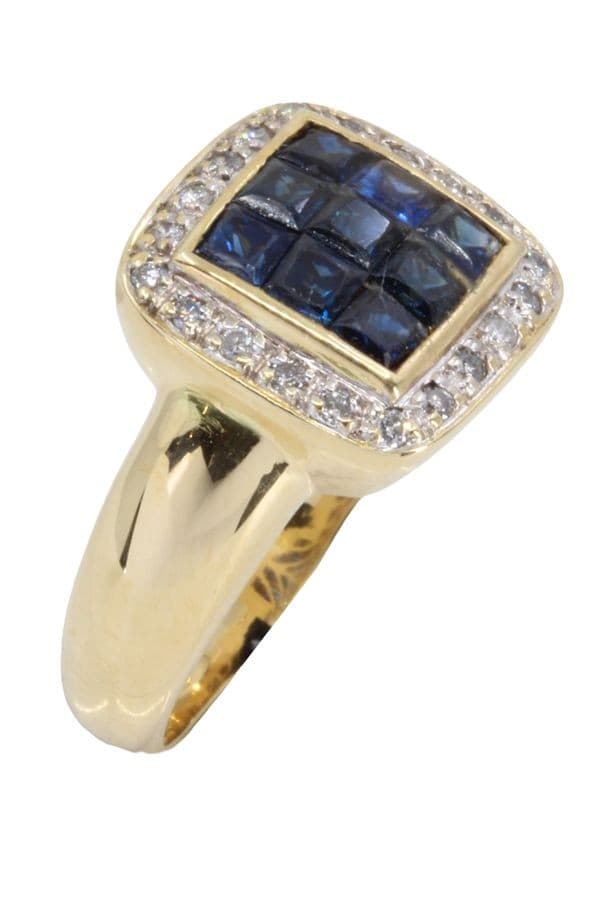 BAGUE MODERNE SAPHIRS ET DIAMANTS — vue 5
