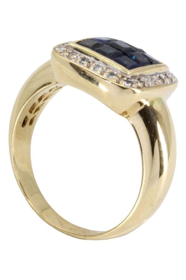 BAGUE MODERNE SAPHIRS ET DIAMANTS — vue 6