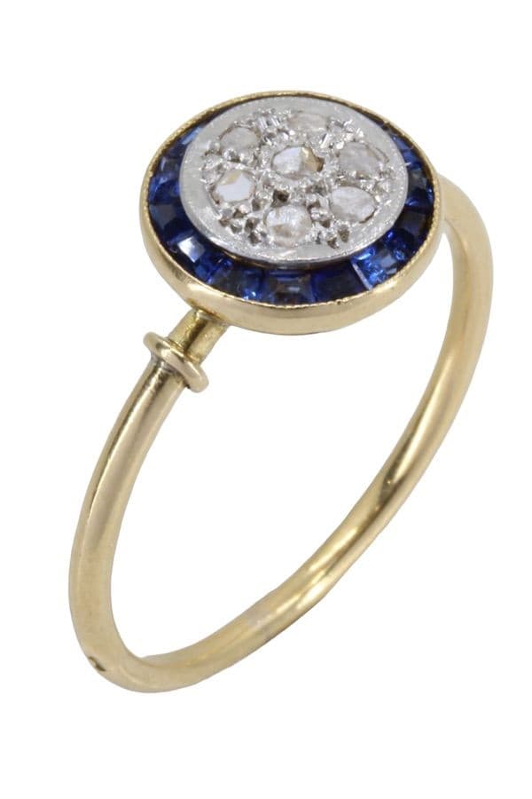 BAGUE ART-DÉCO SAPHIRS ET DIAMANTS — vue 3