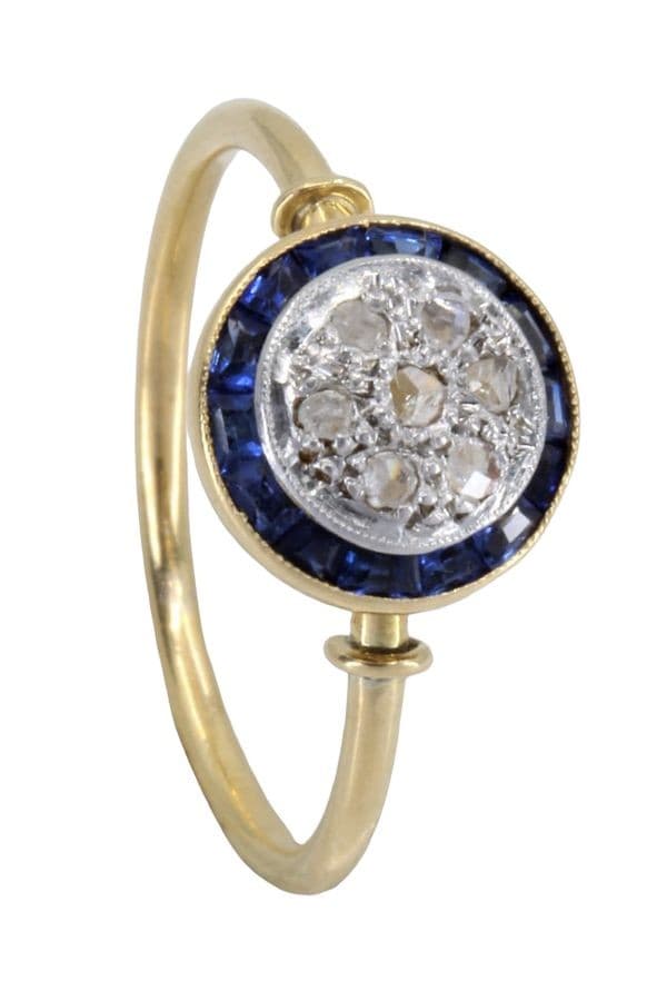 BAGUE ART-DÉCO SAPHIRS ET DIAMANTS — vue 5
