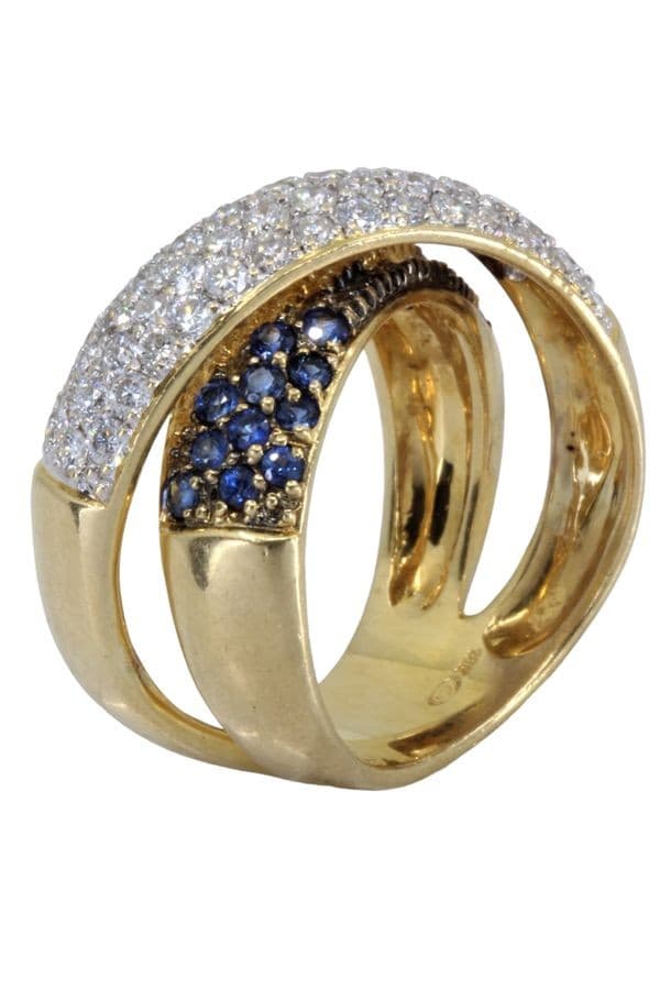 BAGUE ENTRELACÉE SAPHIRS ET DIAMANTS — vue 5