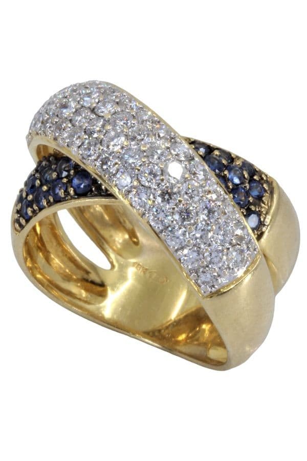 BAGUE ENTRELACÉE SAPHIRS ET DIAMANTS — vue 6
