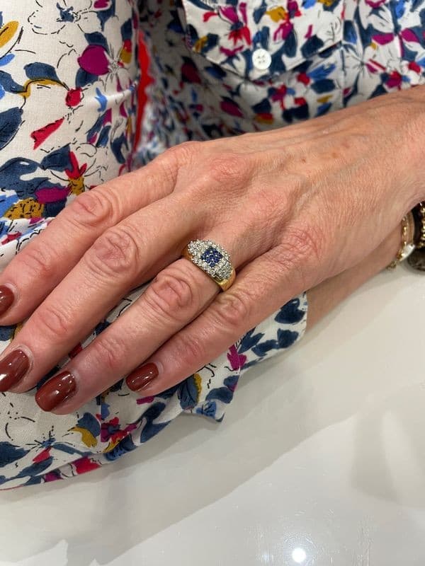 BAGUE PAVAGE SAPHIRS ET DIAMANTS — vue 2