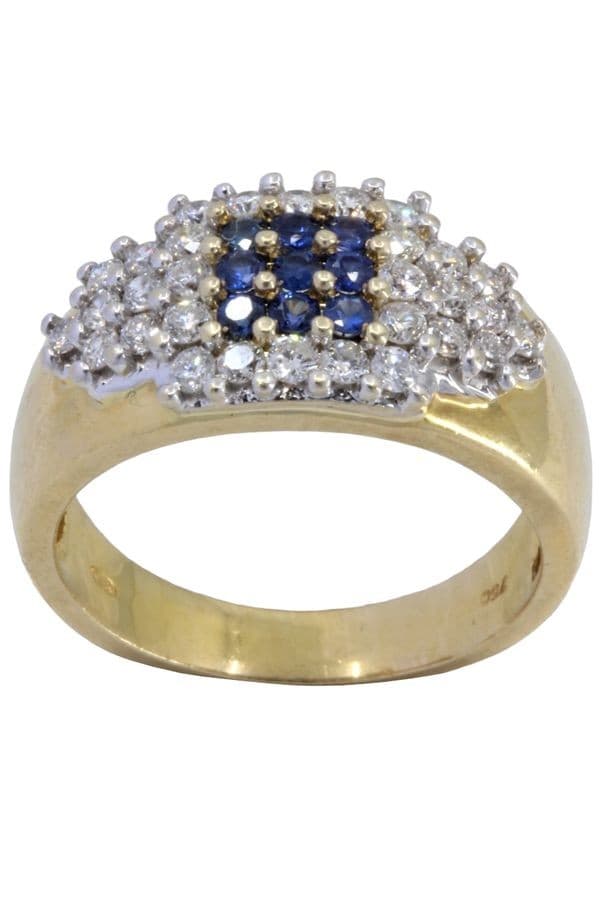 BAGUE PAVAGE SAPHIRS ET DIAMANTS — vue 1