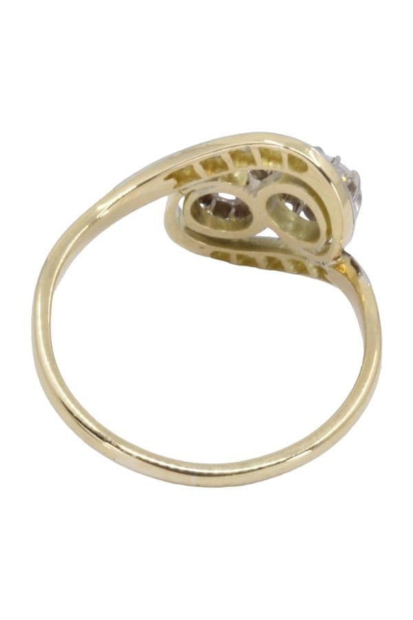 BAGUE ANCIENNE TOI ET MOI DIAMANTS — vue 6