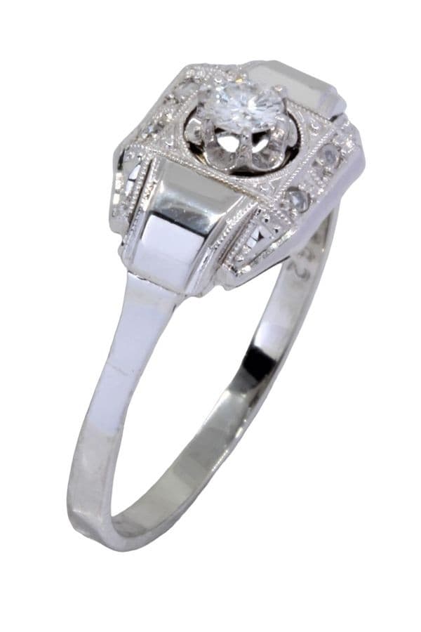 BAGUE ART-DÉCO DIAMANTS — vue 4
