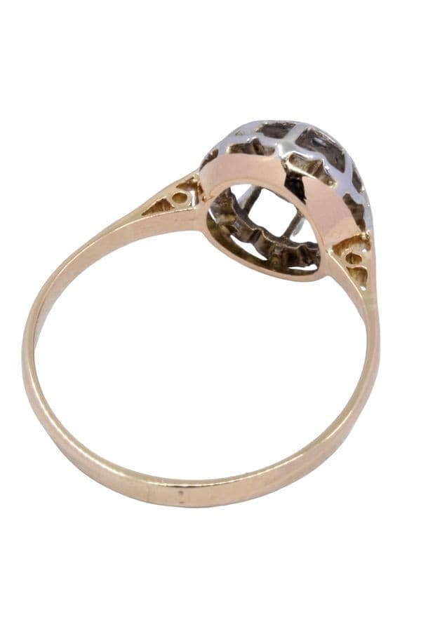 BAGUE ANCIENNE STYLE SOLITAIRE DIAMANTS — vue 6
