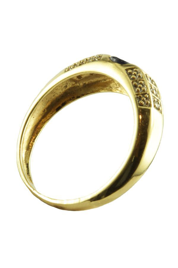 BAGUE SAPHIR ET DIAMANTS — vue 6