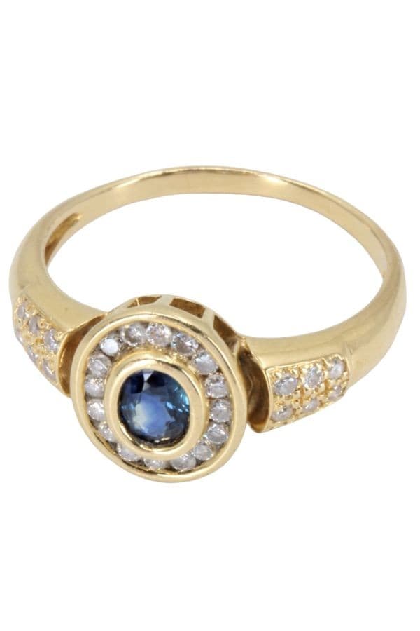BAGUE MODERNE SAPHIR ET DIAMANTS — vue 5