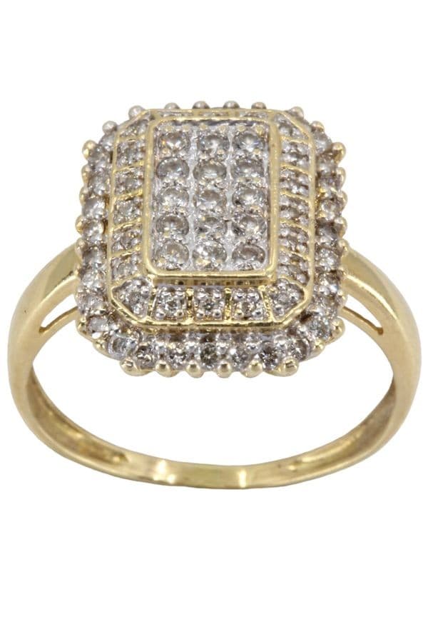 BAGUE MODERNE PAVAGE DIAMANTS — vue 1