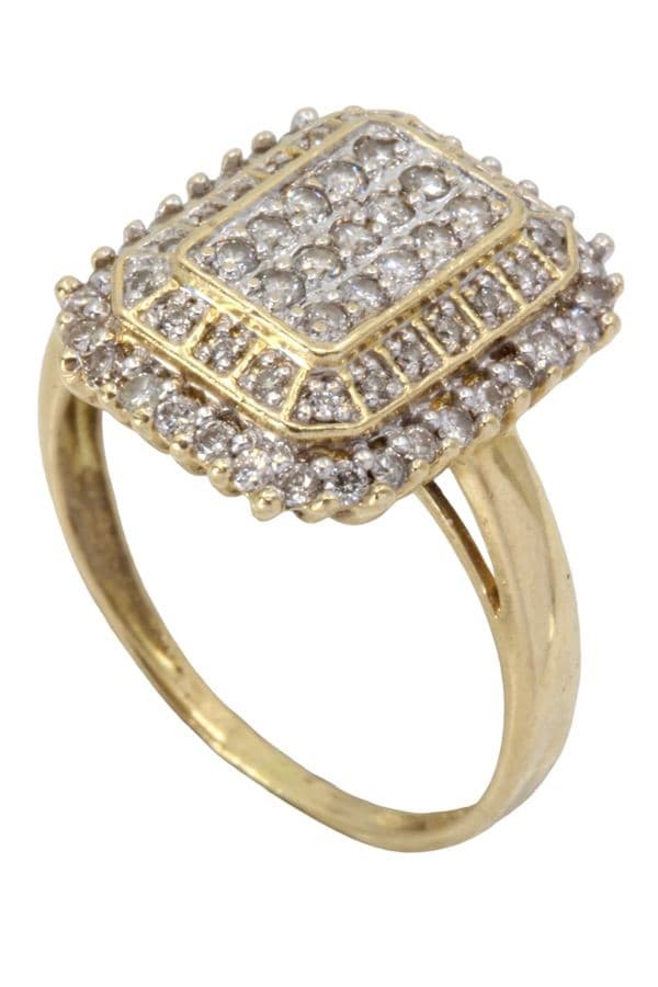 BAGUE MODERNE PAVAGE DIAMANTS — vue 6