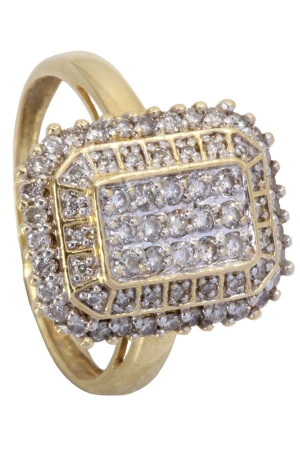 BAGUE MODERNE PAVAGE DIAMANTS — vue 5