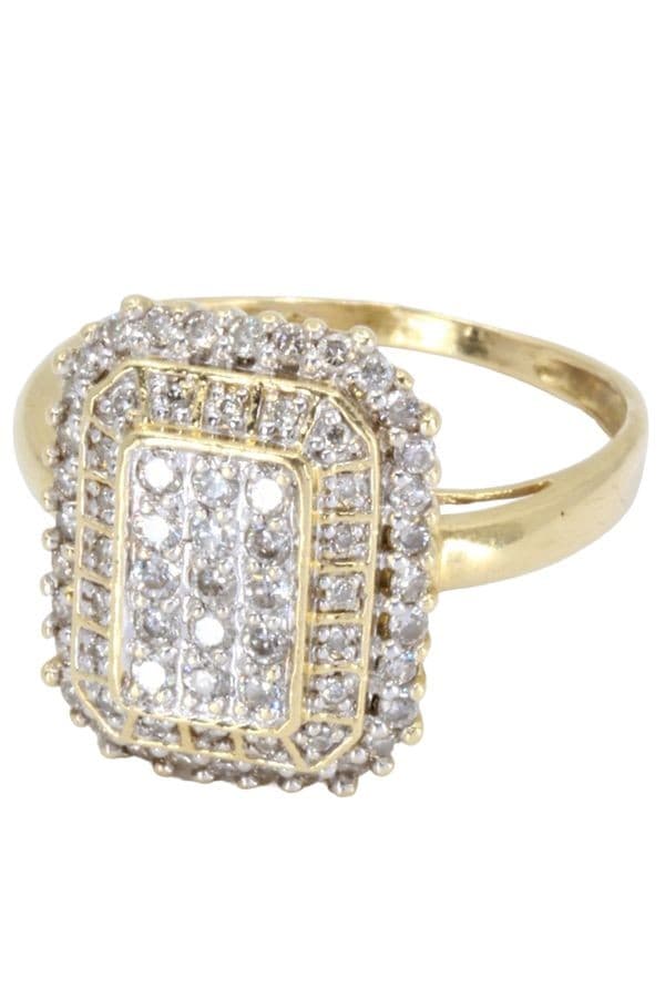 BAGUE MODERNE PAVAGE DIAMANTS — vue 3