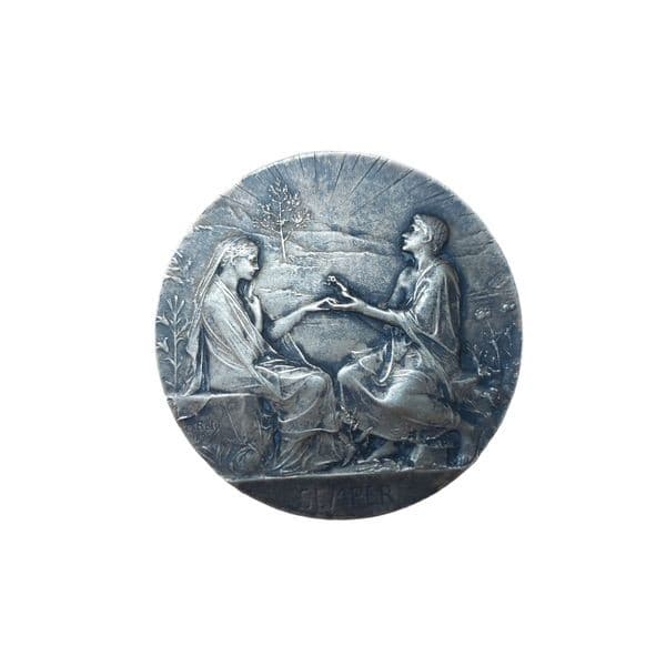 MÉDAILLE DE MARIAGE ANCIENNE — vue 1