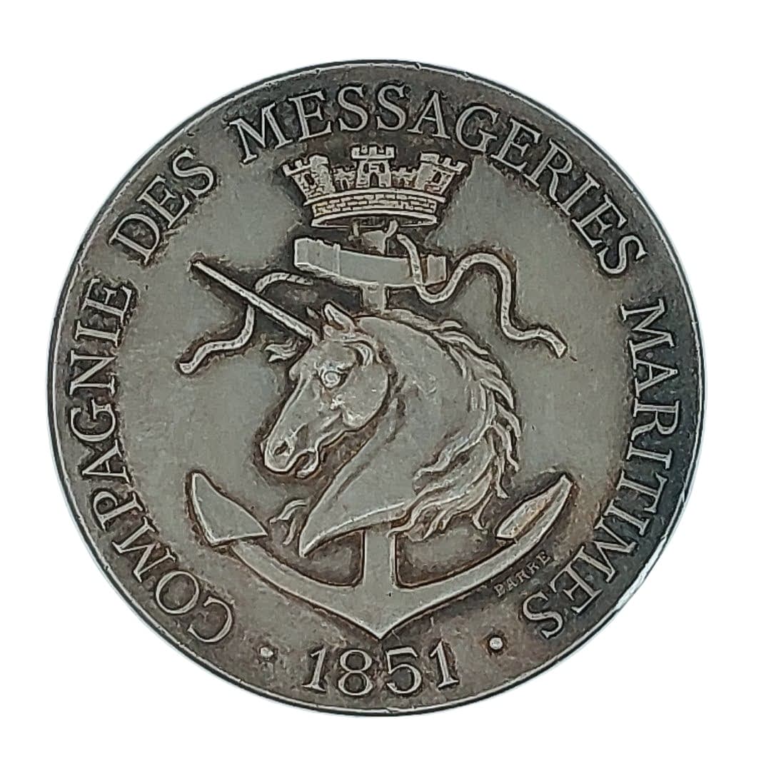 MÉDAILLE COMPAGNIE DES MESSAGERS MARITIMES — vue 1