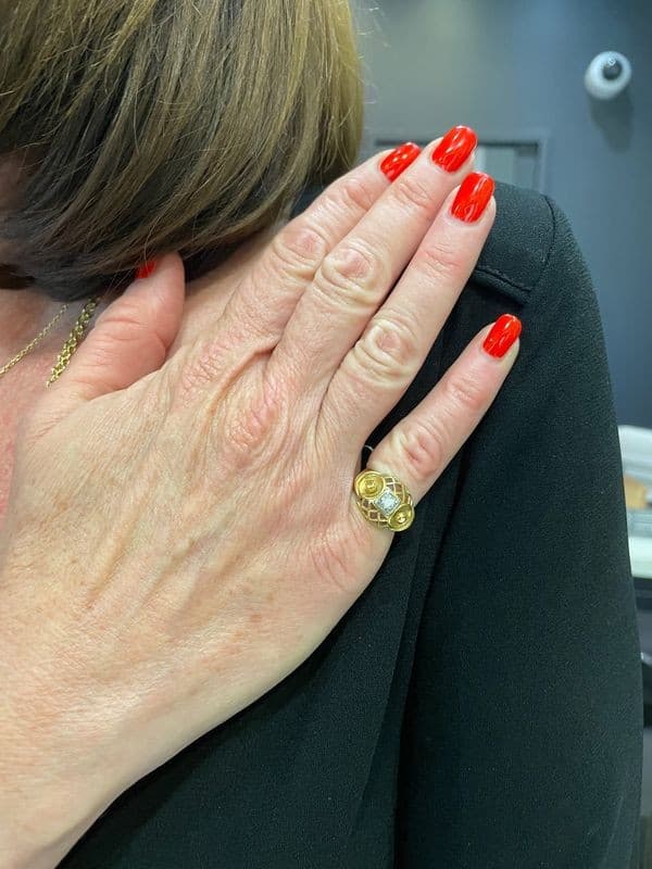BAGUE DIAMANT ANNÉES 50' — vue 2