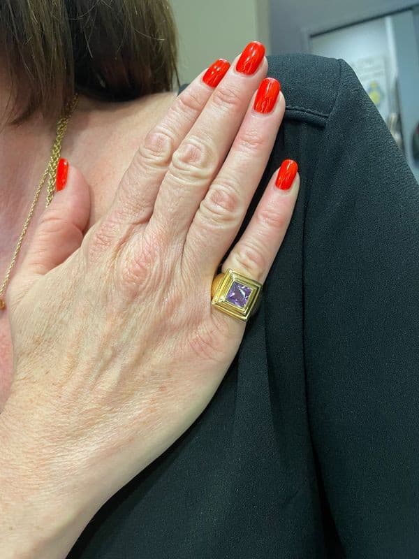 BAGUE AMÉTHYSTE ANNÉES 50' — vue 2