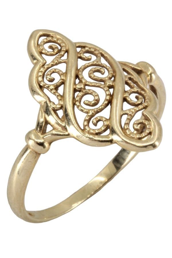 BAGUE MODERNE FILIGRANE — vue 3