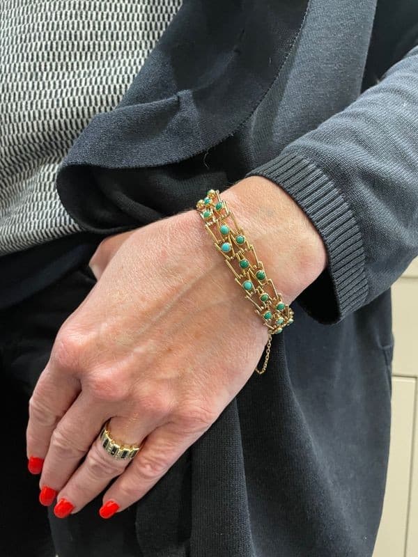 BRACELET ANCIEN TURQUOISES — vue 2
