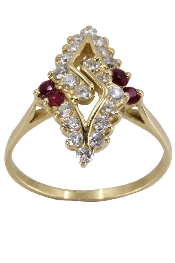 BAGUE MODERNE RUBIS ET DIAMANTS — vue 1