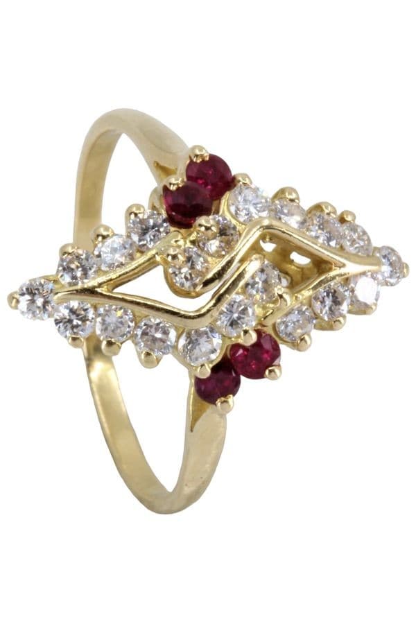 BAGUE MODERNE RUBIS ET DIAMANTS — vue 6