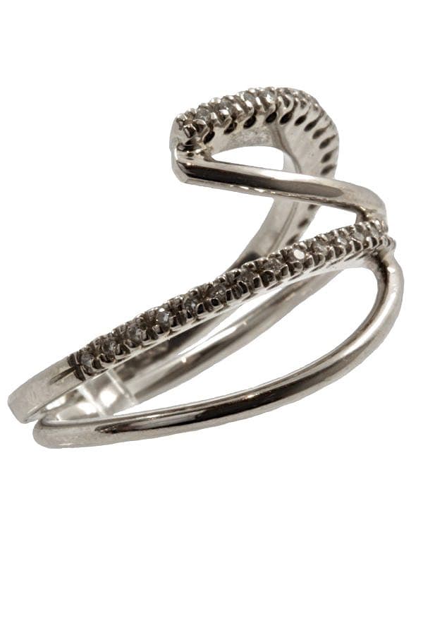 BAGUE MODERNE DIAMANTS — vue 2