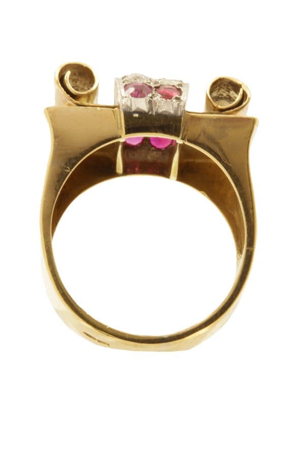 BAGUE TANK RUBIS ET DIAMANTS — vue 6