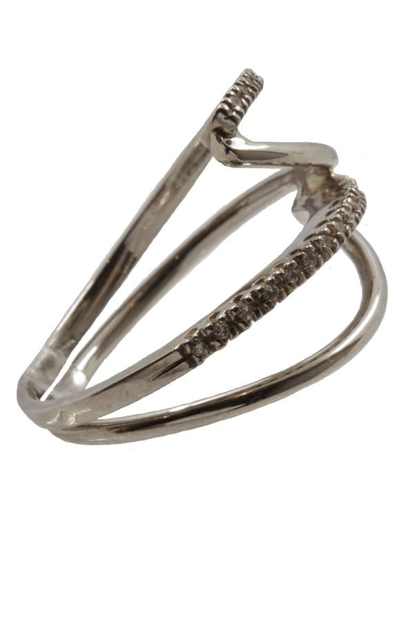 BAGUE MODERNE DIAMANTS — vue 3