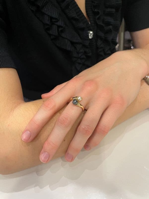 BAGUE TOI ET MOI PERLES — vue 2