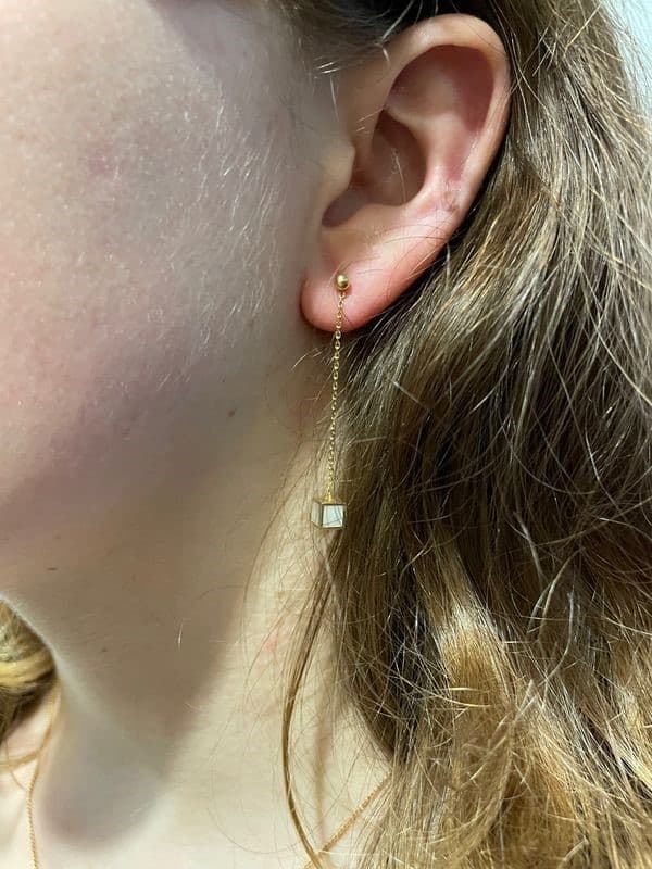 BOUCLES D'OREILLES PENDANTES CUBES — vue 2