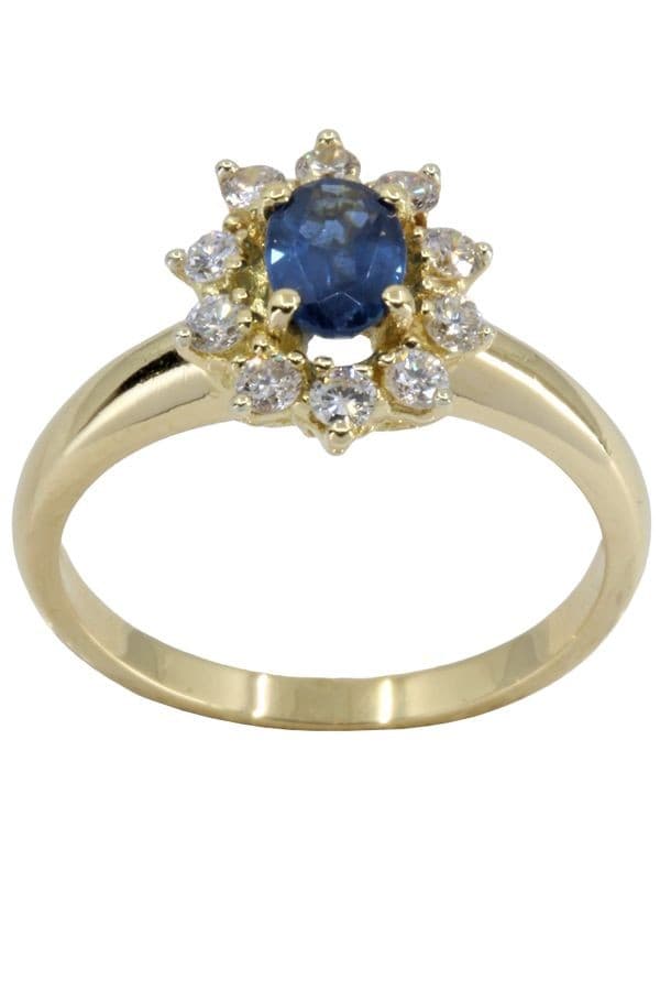 BAGUE MARGUERITE TOPAZE ET DIAMANTS — vue 1