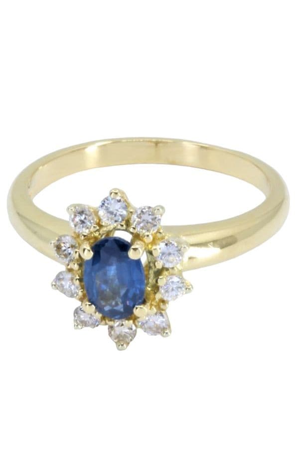 BAGUE MARGUERITE TOPAZE ET DIAMANTS — vue 3