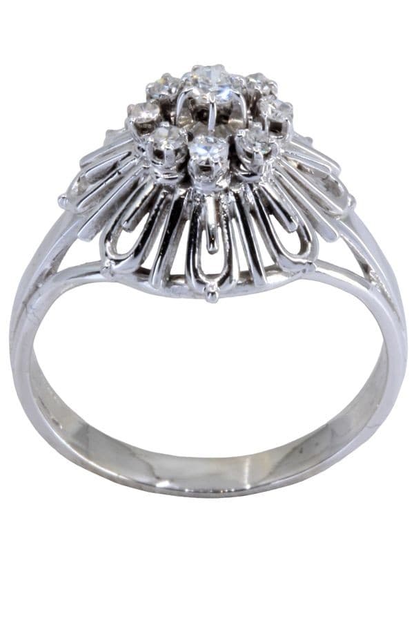 BAGUE FLEUR DIAMANTS ANNÉES 50' — vue 1