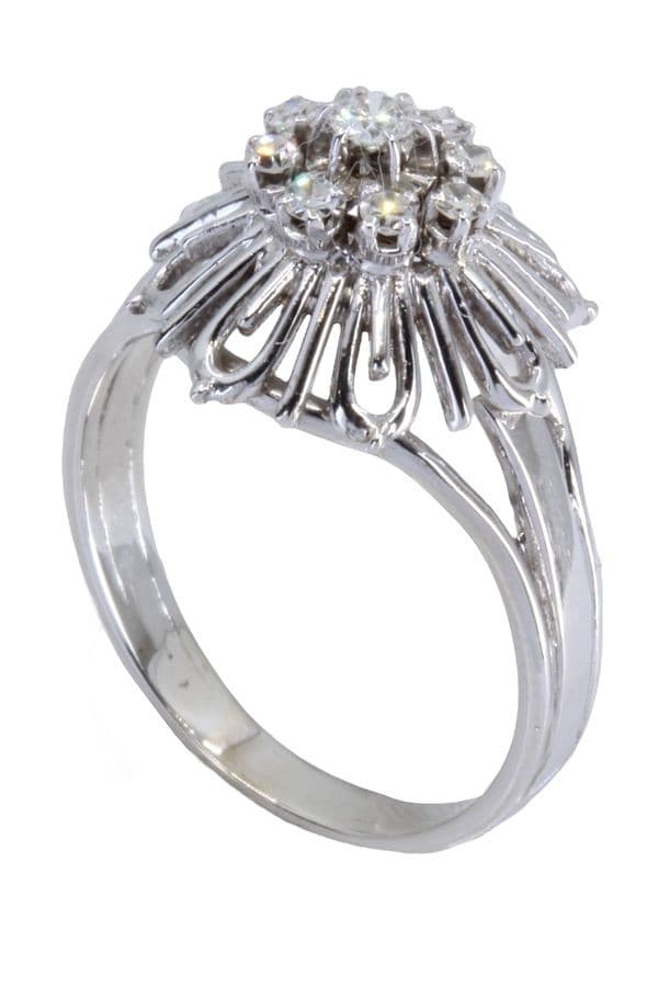 BAGUE FLEUR DIAMANTS ANNÉES 50' — vue 5