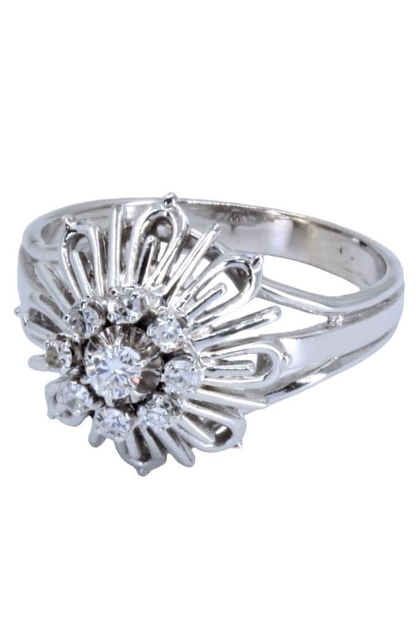 BAGUE FLEUR DIAMANTS ANNÉES 50' — vue 3