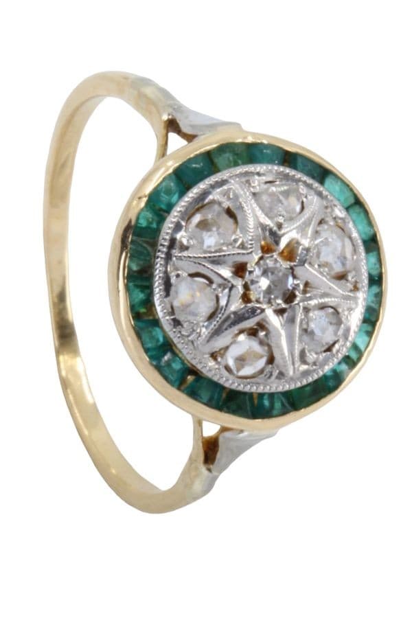 BAGUE ART-DÉCO ÉMERAUDES ET DIAMANTS — vue 5